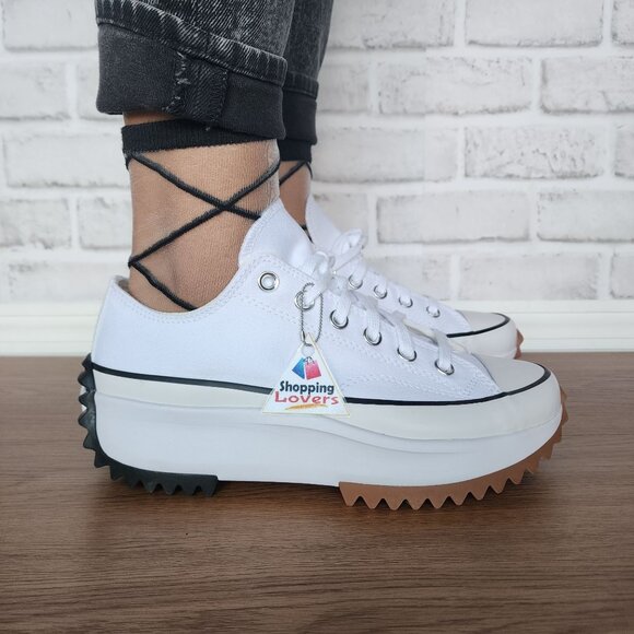 ⭐Converse Run Star Hike Canvas Platform 7.5 Women's Shoes Sneakers White 168817C - Picture 2 of 9